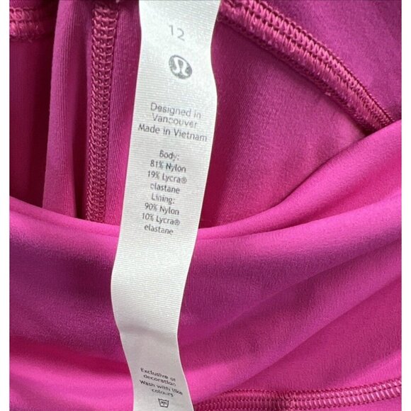 Lululemon Women's Leggings Size 12 Solid Pink Side Pockets Ankle Pull On Stretch - Picture 4 of 6